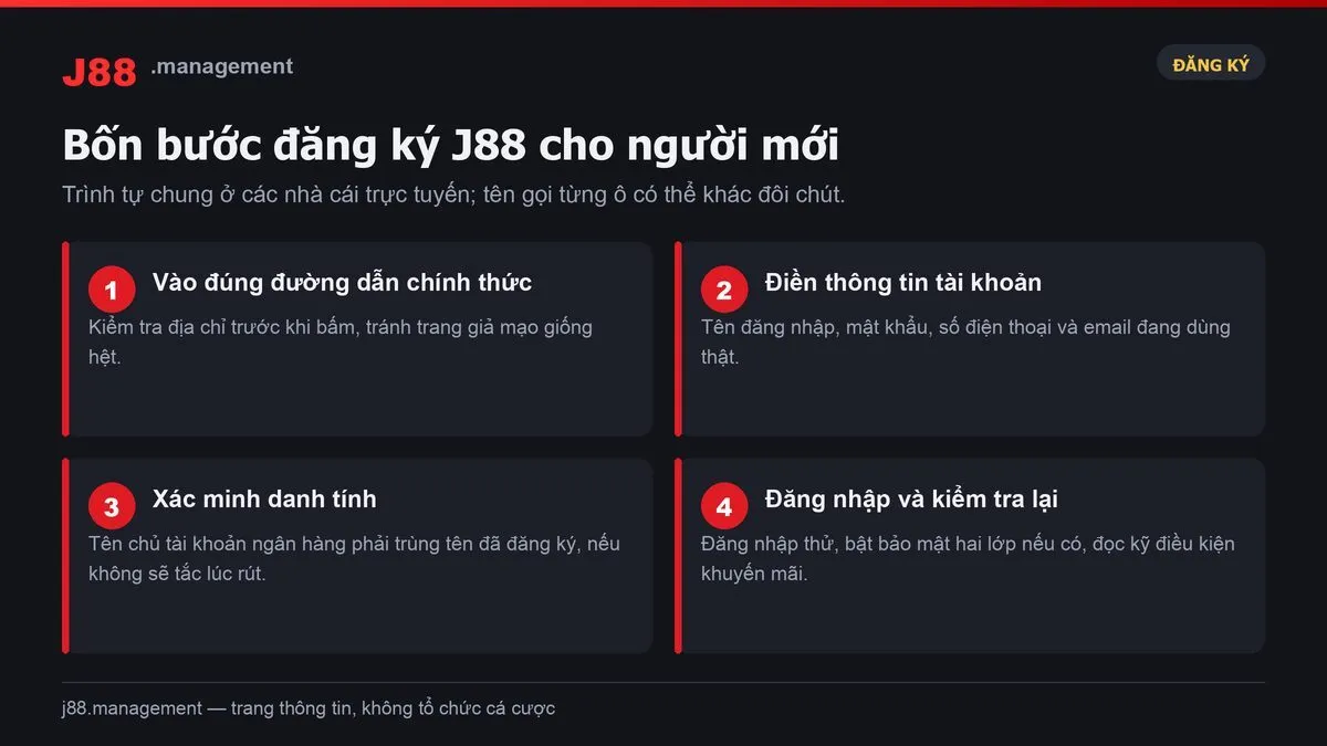Các bước đăng ký J88 cho người mới